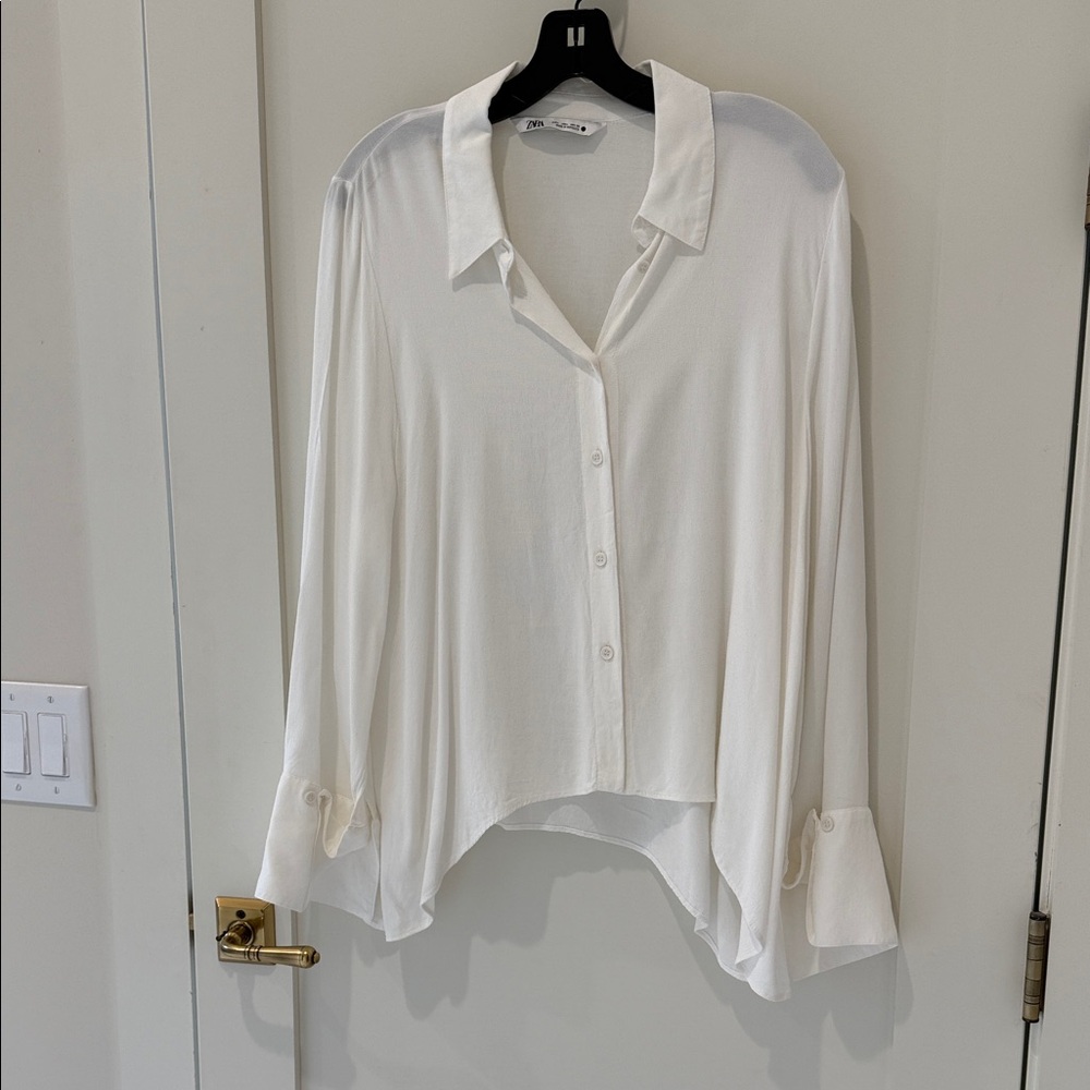 Zara White Button Down Shirt